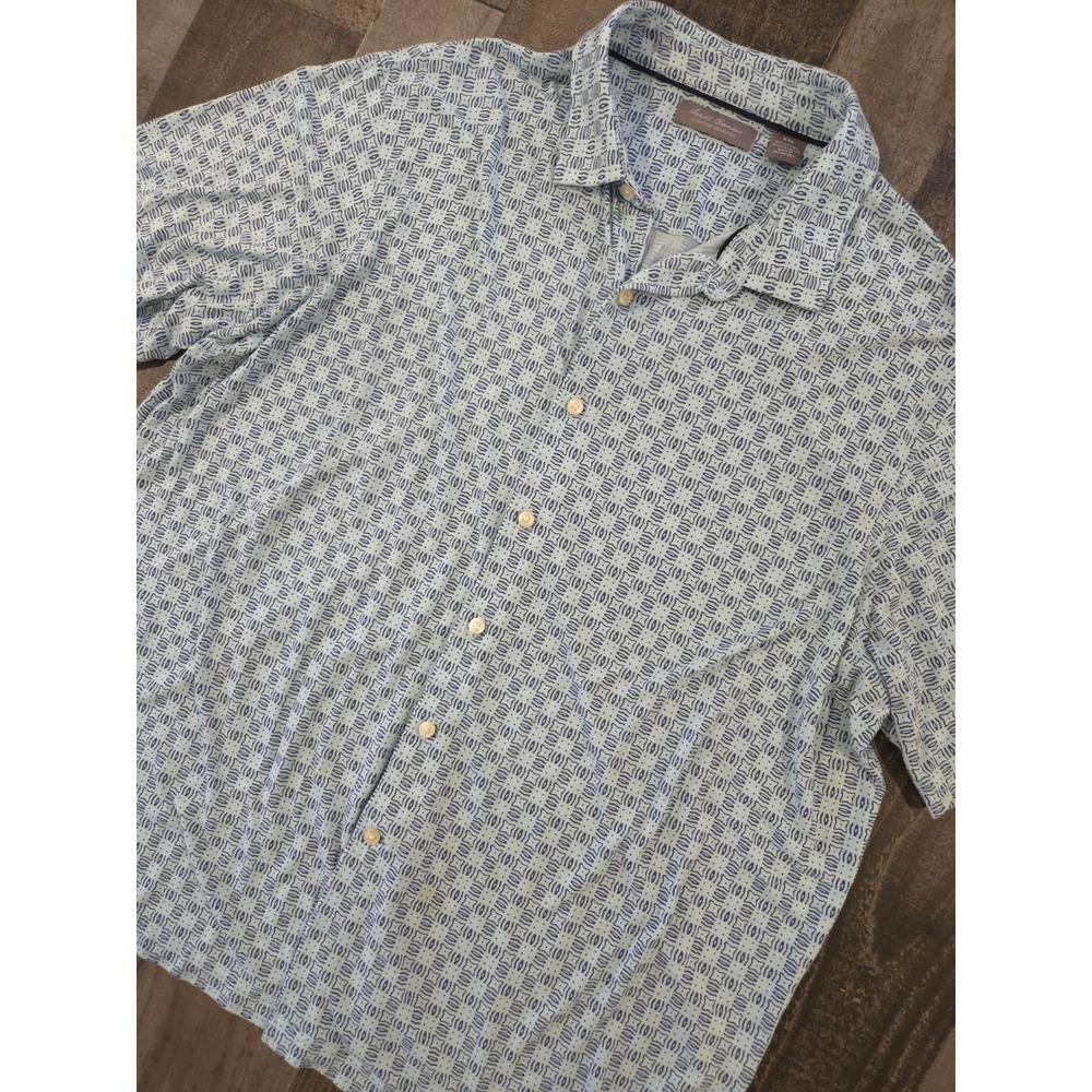 Daniel Cremieux Signature Collection Shirt XXL Geometric Print Lyocell Polo Men